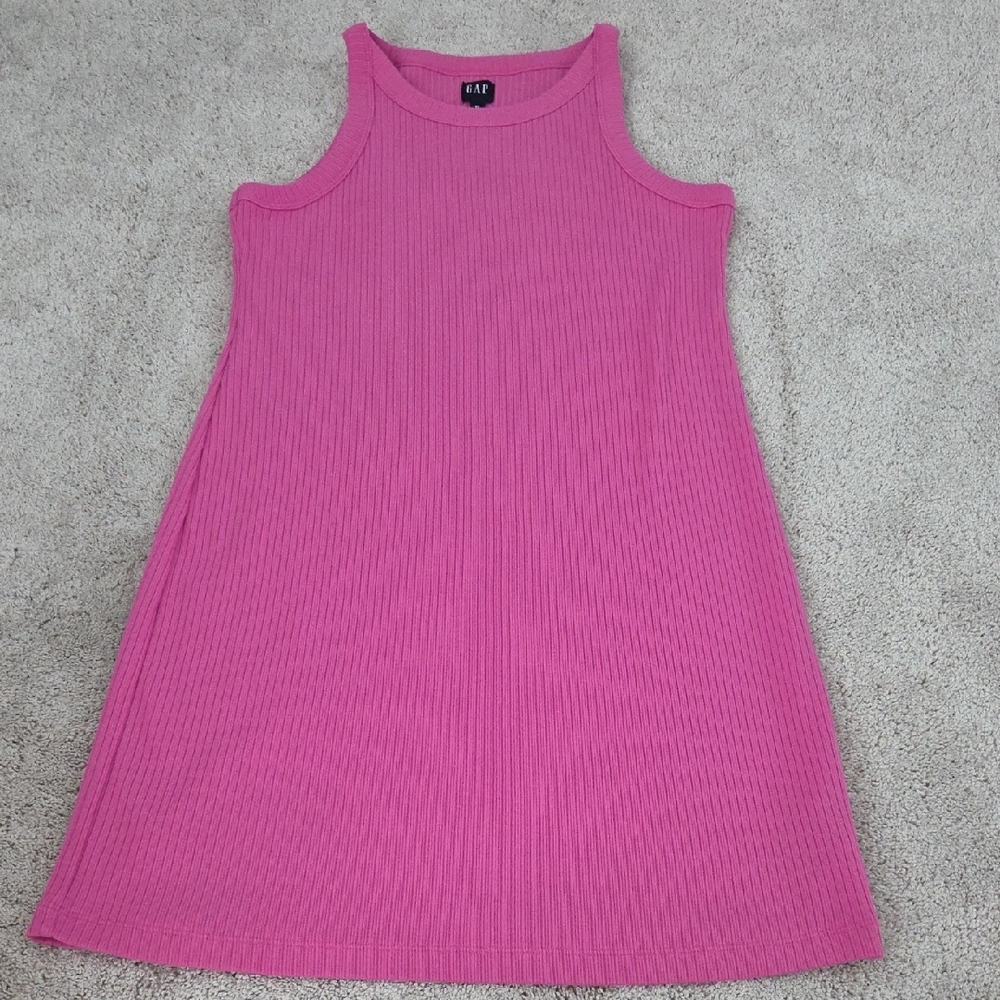 GAP Vibrant Pink Ribbed Sleeveless Dress